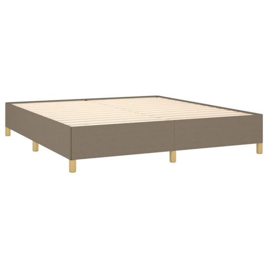 LAPOOH Sommier à Lattes de lit avec Matelas LED Taupe 90x190 cm Tissu,Lit avec Sommier,Grand Cadre De Lit
