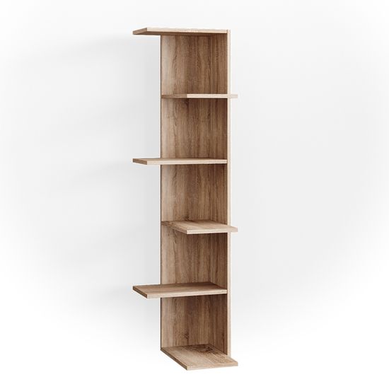 Étagère Bibliothèque Murale FYRK – 174x40x40 Cm – Bois Et Noir – Vicco – Neuf à Monter