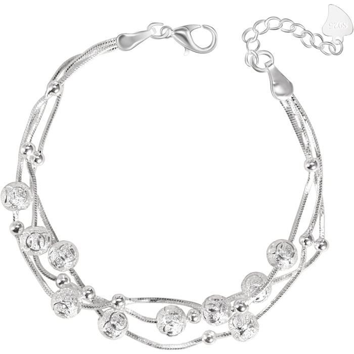 3 en 1 Bracelet Femme Argent 925, Idee Cadeau Femme, Personnalisé