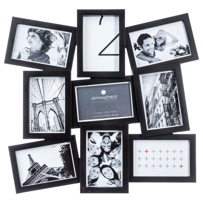 Pêle-mêle 9 Photos Evy - 48 x 46 cm - Noir