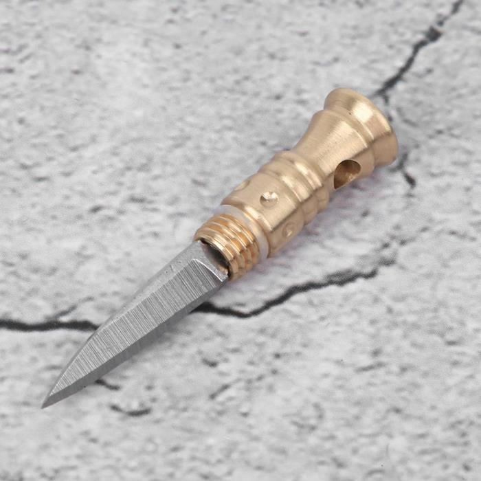 Mini couteau en laiton avec porte-cure-dents/Couteau de poche multifonctionnel pour déballer les outils