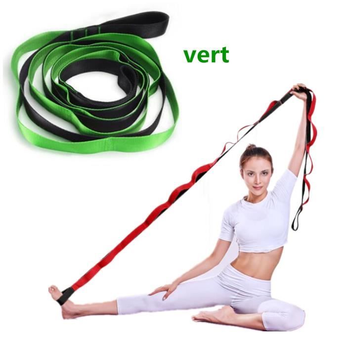 Sangle de Yoga Ceinture de Yoga avec Boucles de Prise Multiples Yoga Chaud une Plus Grande Flexibilité et Remise Forme Pilates Vert