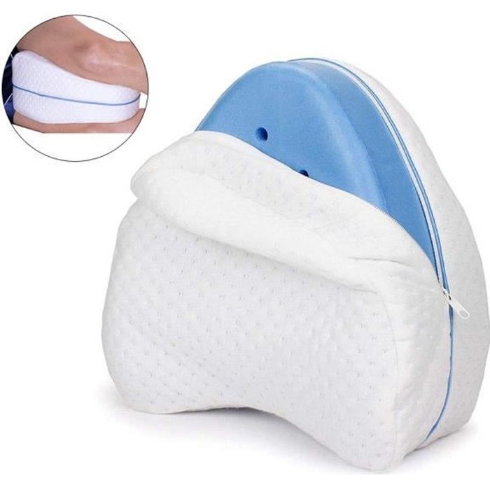 BLEU Oreiller de genou - Coussins orthopédiques pour jambes - Meilleur support pour soulager le sommeil, douleur, grossesse
