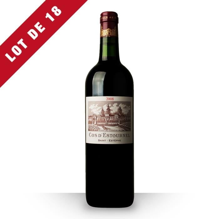 18X Château Cos d'Estournel 2008 Rouge 75cl AOC Saint-Estèphe - Vin Rouge