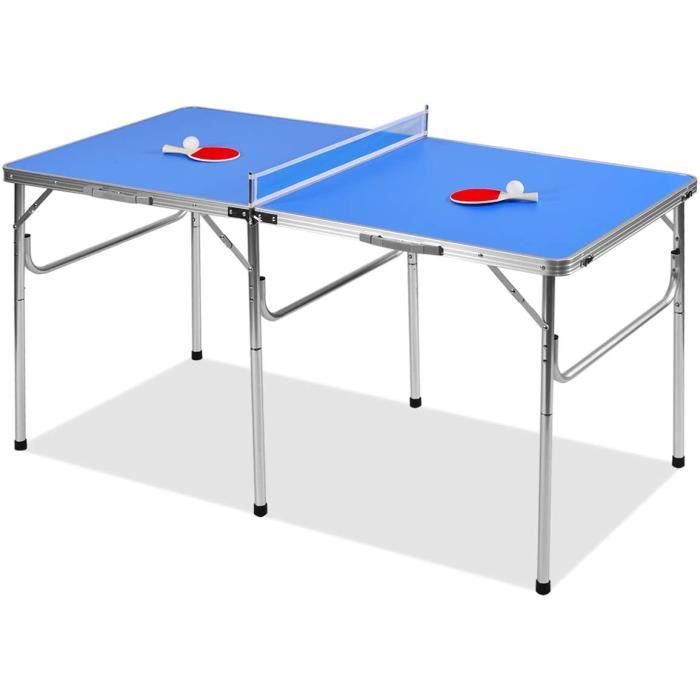 DREAMADE Table de Ping-Pong Pliable avec 2 Poign&eacute es, Table de Pingping R&eacute sistant, avec Panneau en MDF R&eacute s[10]