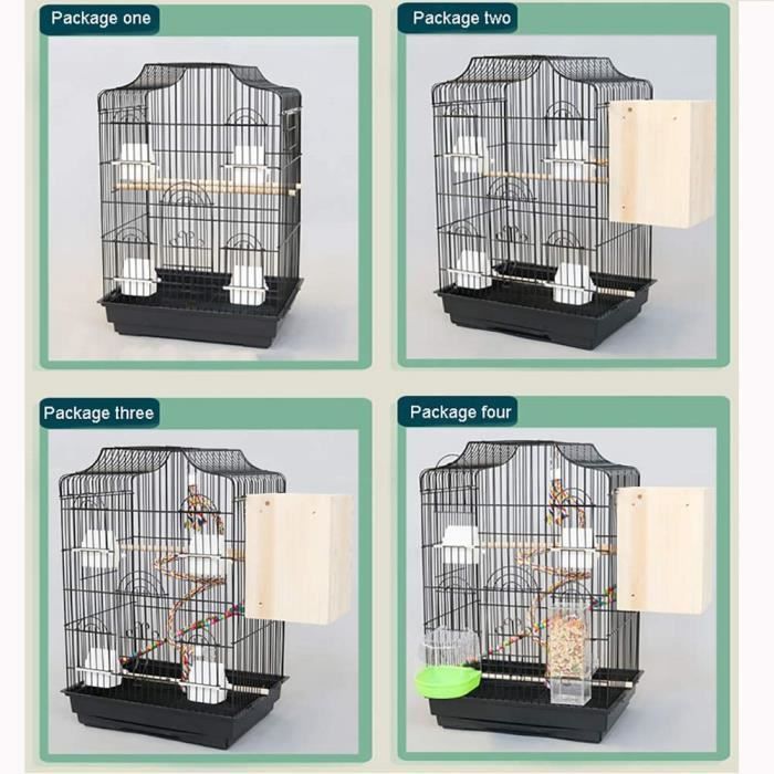 ZISITA Grand Perroquet Cage en Métal Open Top Volière Bird Cage pour Perruches Conures Cockatiels Inséparables avec Coul 329981
