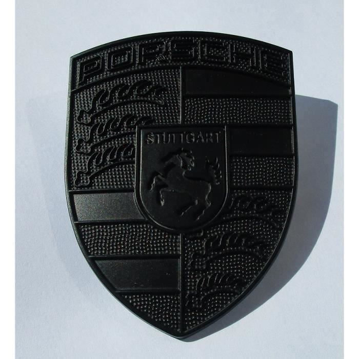 Porsche insigne capot noir logo emblème