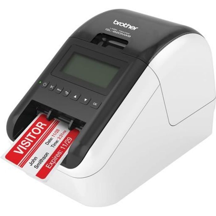 Brother QL-820NWB Imprimante d'étiquettes papier thermique Rouleau (6,1 cm) 300 x 600 ppp jusqu'à 110 étiquettes-minute USB 2.0,…