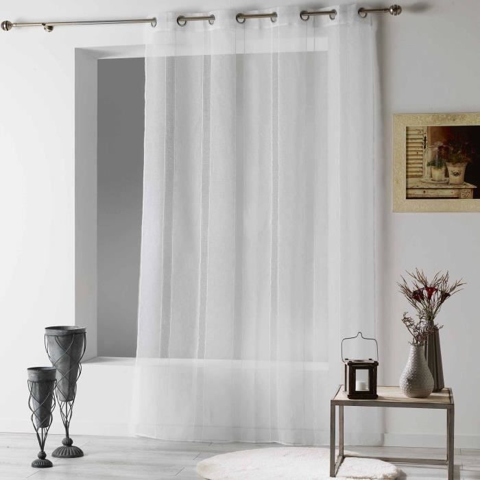CDaffaires Panneau a oeillets 140 x 240 cm voile sable feliza Blanc