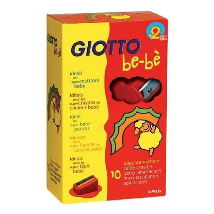 Giotto Taille-crayon pour enfants, paquet de 10 pièces rouge