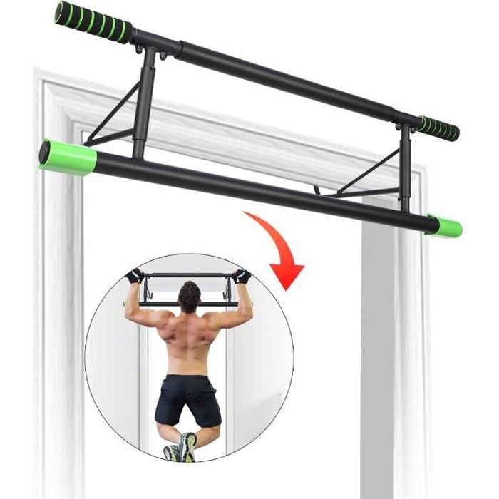 ISE Barre de Traction Murale,Amovible Sans Vis ni Perçage,Barre Fixe de Musculation,Pull Up Bar avec Poignées Rembourrées,SY-1700