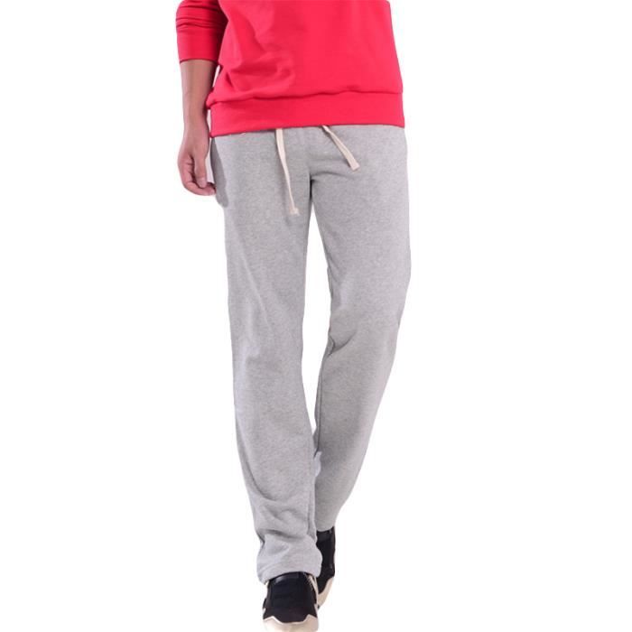 Pantalon Homme coton uni en mince Pantalon Hommes sport - Noir