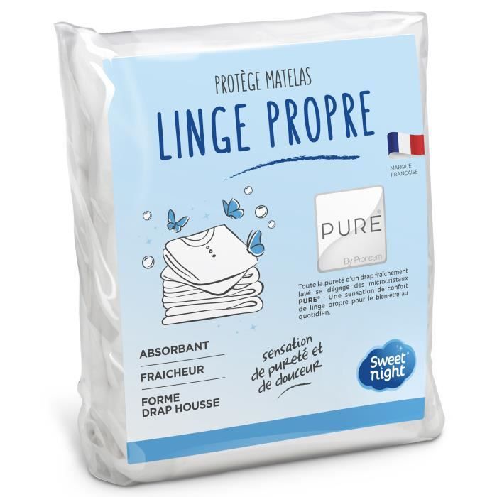 Sweetnight - Protège Matelas Linge Propre 160x200 cm | Molleton 100% Coton | Doux et Confortable | Absorbant et Silencieux
