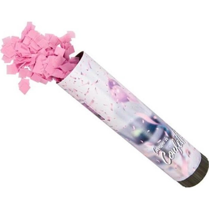 Canon à confettis Baby Shower rose en papier (x1) REF/CONF006