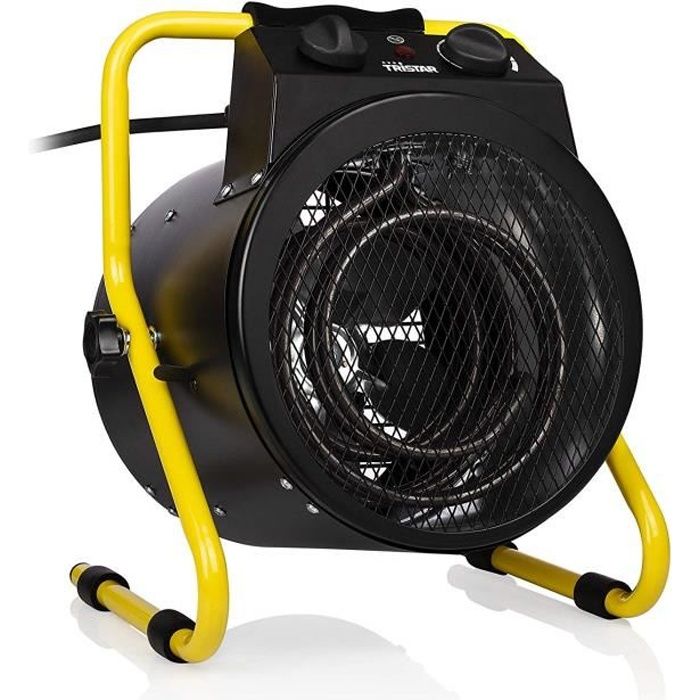 CHAUFFAGE ÉLECTRIQUE SOUFFLANT AVEC 3 VITESSES 3000W NOIR JAUNE