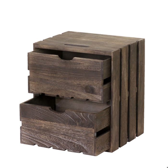Table de chevet commode de rangement en bois style vintage 2 tiroirs 36x32x26cm marron 04_0002486 Table de chevet commode de rangement en bois style vintage 2 tiroirs 36x32x26cm marron 04_0002486