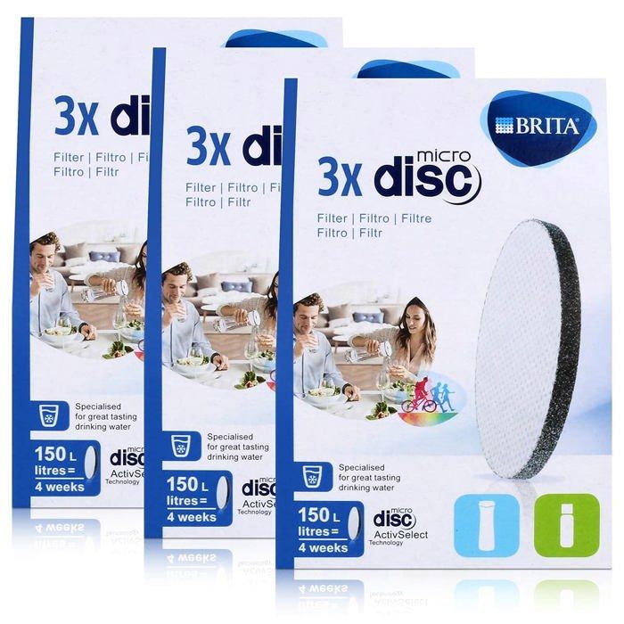BRITA Bouteille Filtrante 600ml - Filtre Chlore Et Impuretés | 2 Filtres MicroDisc Inclus | Portable