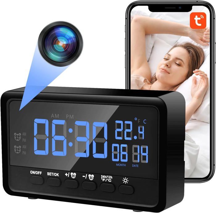 Réveil Chargeur Induction avec Caméra Espion HD – Vision