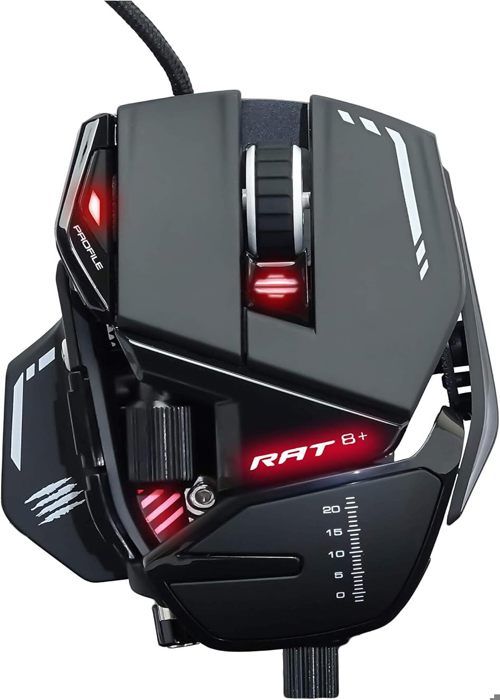 Gamer Filaire Mad Catz Rat 8+ 11 Boutons Programmables Capteur 16000 DPI RGB