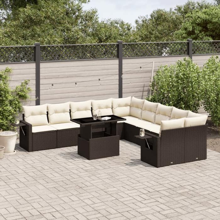 VIDAXL Salon de jardin avec coussins 11 pcs - vue 6