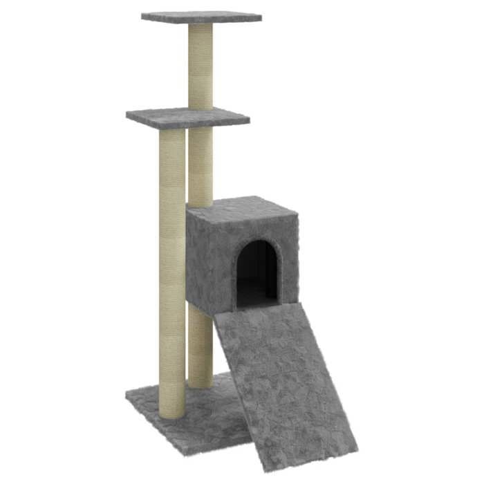 Meilleurs prix pour Arbre à chat meuble tour grimper jouet grattage grattoir escalade plateforme avec griffoirs en sisal clair 92 cm gris 02_0022627