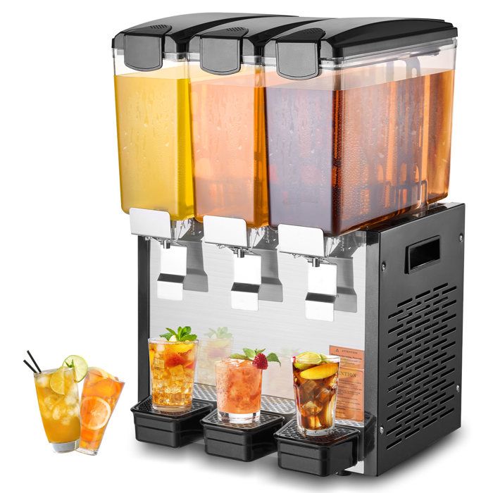 Distributeur De Boissons Commercial De 12 L, Fontaine à Eau 246 W, Distribution De Jus Limonade Thé Glacé En Inox Alimentaire, Température De Refroidissement 7-12 ℃, Pour Restaurant, Hôtel, Café | FR
