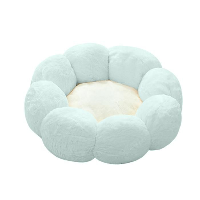 Meilleurs prix pour Neuflow Panier Douillet - Lit - Coussin - Niche en Forme de Fleur pour Animaux - Chats et Chiens - Vert - 55cm