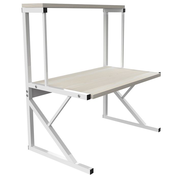 MIPAN Meuble Etagere Étagère de Cuisine sur Pieds pour Micro-Ondes Étagère métallique en Bois et Acier couleur érable blanc