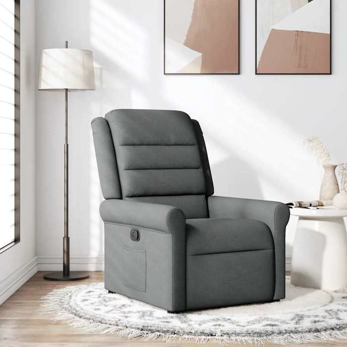vidaXL Fauteuil inclinable Gris foncé Tissu fauteuil fauteuil inclinable TV