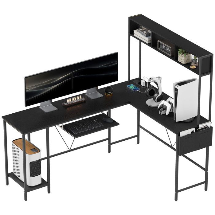 Bureau D'Angle REMI Blanc - 75x75 Cm Avec 2 Étages Et 1 Tiroir - Bureau Informatique Gain De Place - Idéal Télétravail - 3