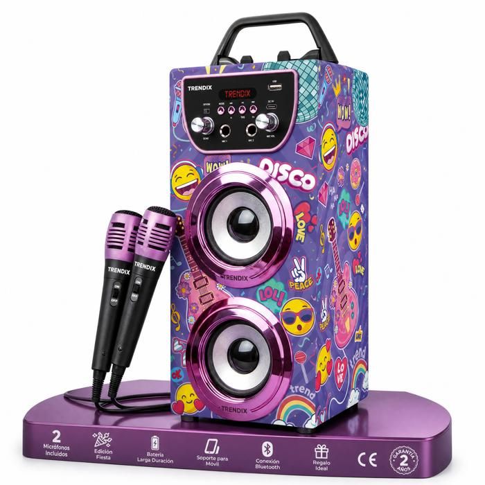 Karaoke Enfant Top Singer Enceinte Karaoke Karaoké Enfant 2 Microphones Enceinte Bluetooth Portable Enceinte Karaoké avec Micro