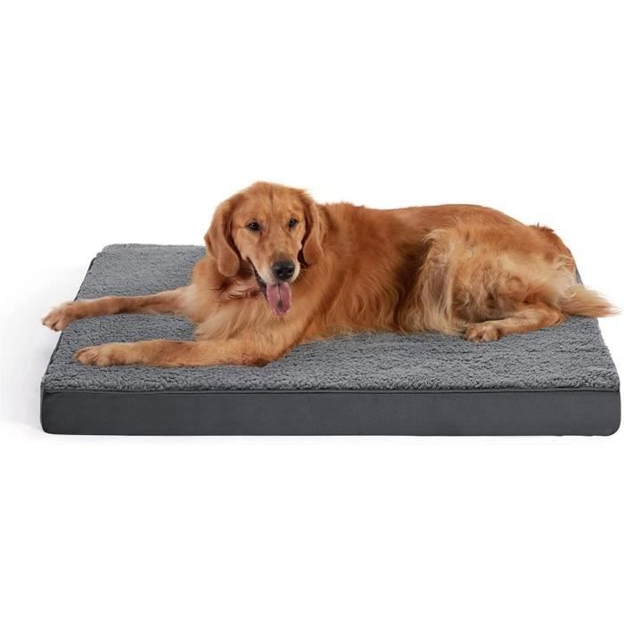 Meilleurs prix pour Panier Chien Orthopedique, Coussin Chien Dehoussable Lit pour Chien Lavable,Tapis Epais pour Chien Moyenne Taille ,Gris,75X50X10cm