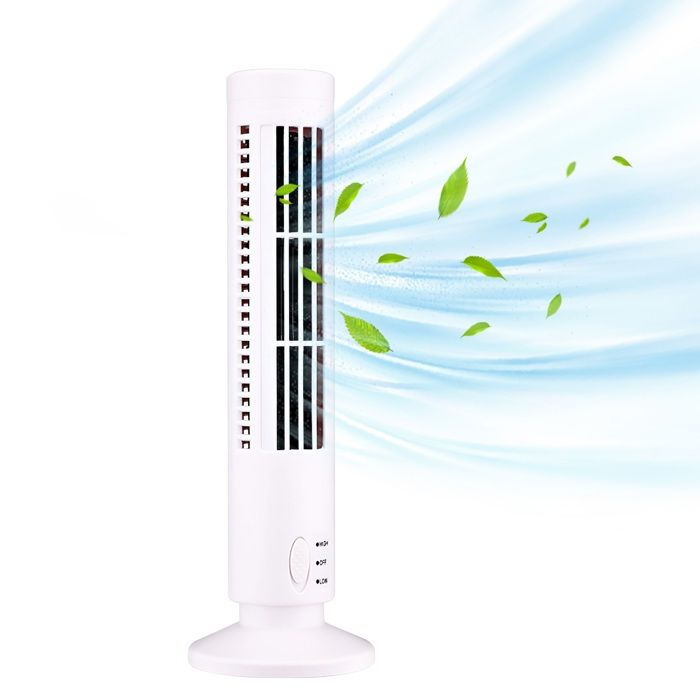 Ventilateur Tour Ventilateur Silencieux Sans Pales Ventilateur de Bureau USB avec 2 Vitesses pour Maison Chambre à Coucher - Prumya