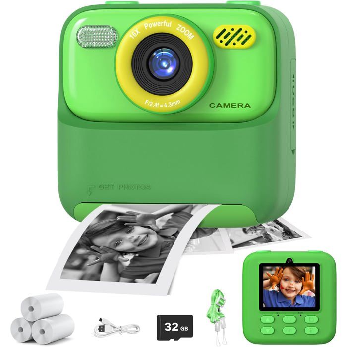 Jouet éducatif Appareil Photo Instantané Enfant HD 1080p - Avec Impression Et Carte 32Go - 3-12 Ans Camera Instantanée Jouet éducatif Appareil Photo Instantané Enfant HD 1080p - Avec Impression Et Carte 32Go - 3-12 Ans Camera Instantanée
