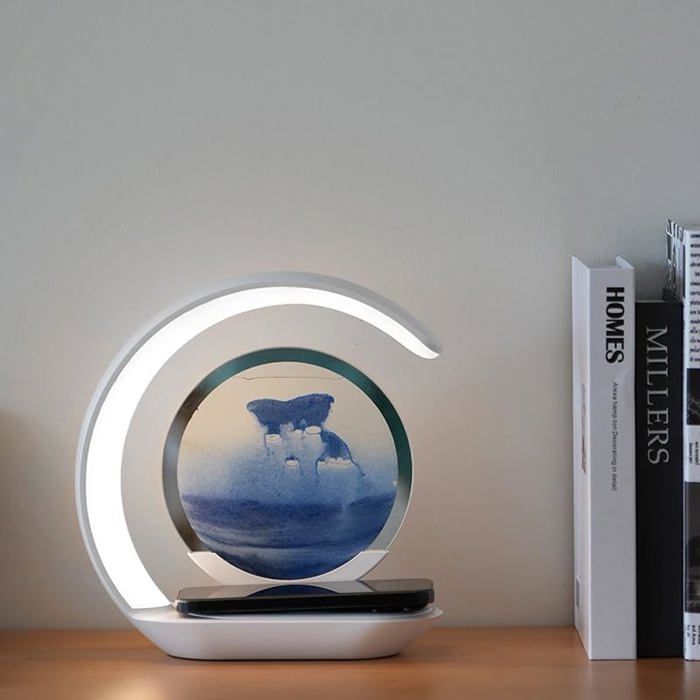 Lampe de bureau - Sandscape - Jaune - Charge sans fil - LED - Design contemporain