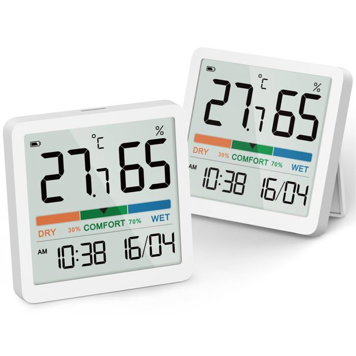 Lot De 8 Thermomètres Hygromètres Numériques - Mesure Température Et Humidité - Écran LCD, Piles Incluses - Pour Maison, Bureau, Cave