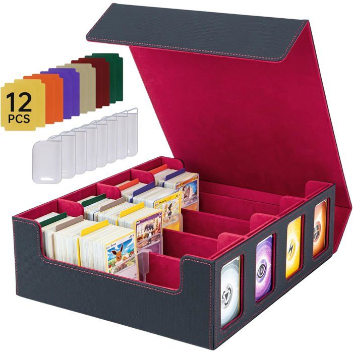 Boîte de rangement à 4 rangées de cartes à collectionner en vrac pour plus de 3200