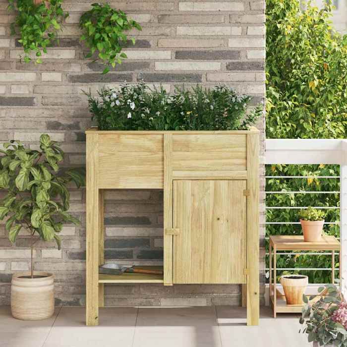 Potager surélevé en bois - vidaXL - 85x46x96 cm - Bois de pin massif - Marron - 1 étagère - Utilisation en extérieur Potager surélevé en bois - vidaXL - 85x46x96 cm - Bois de pin massif - Marron - 1 étagère - Utilisation en extérieur