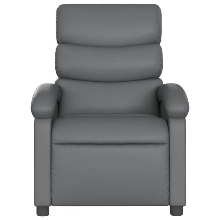 PROMOTION Siège inclinaison - 1 personne - MVS - Fauteuil relaxation inclinable gris similicuir 919719
