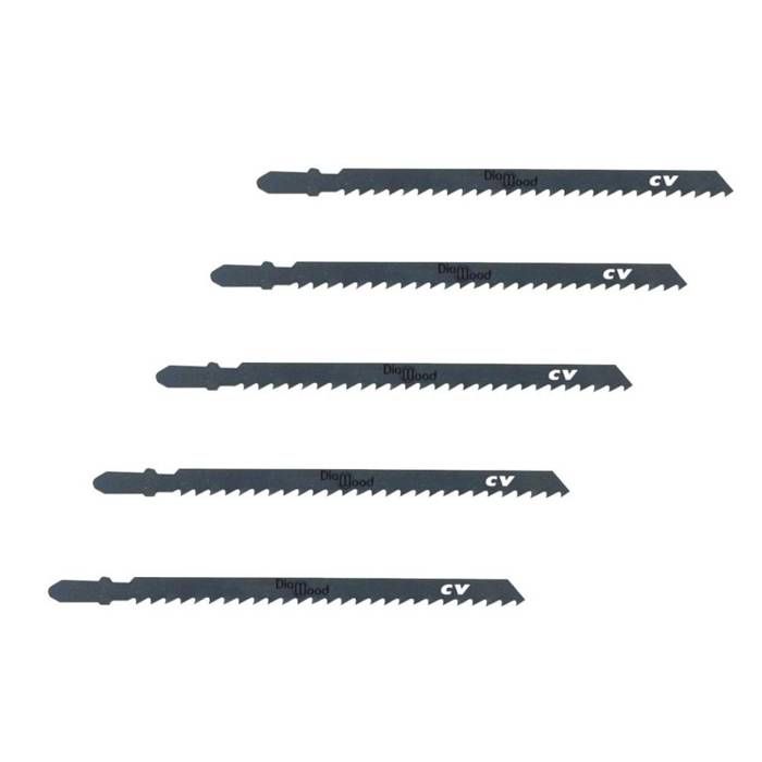 5 Lames Scie Sauteuse Universelle CV Lu. 110 x 4 mm TPI - Fraisée Avoyée - Pour Coupe de Bois/PVC - Diamwood