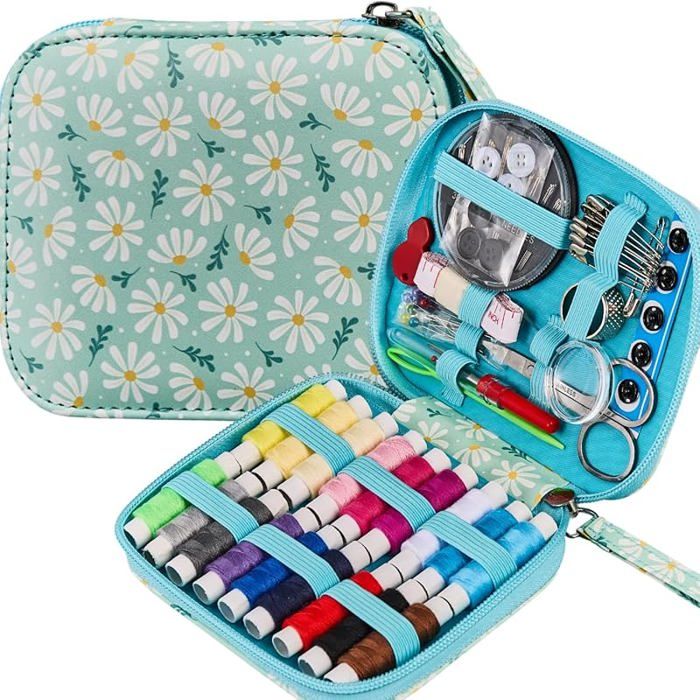 KIT DE COUTURE compact portable avec fil à aiguille ruban à mesurer et