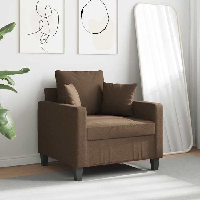 Promo 20261 pcs Fauteuil simple - adulte/enfant - SARAZYJ - Meuble de salon - Marron 60 cm Tissu - S7664820