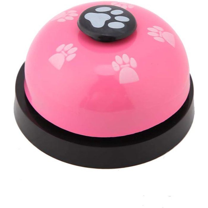 Cloche d’entraînement chien - bouton intelligent son - jouet dressage animaux - rose
