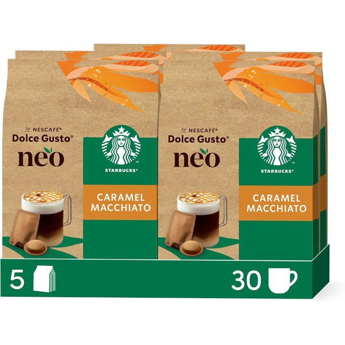 Neo Starbucks Caramel Macchiato Dolce Gusto Neo 30 tasses boisson café caramel gourmande et onctueuse