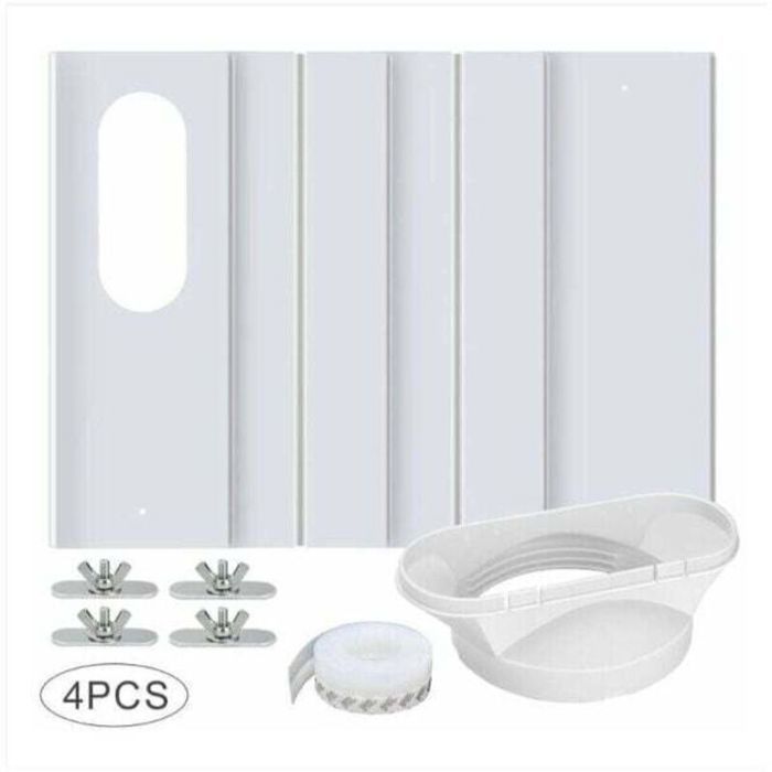 Kit de Fenêtre pour Climatiseur Portable avec Coupleur Universel Panneau en PVC Renforcé Réglable Joint de Fenêtre Kit dAération