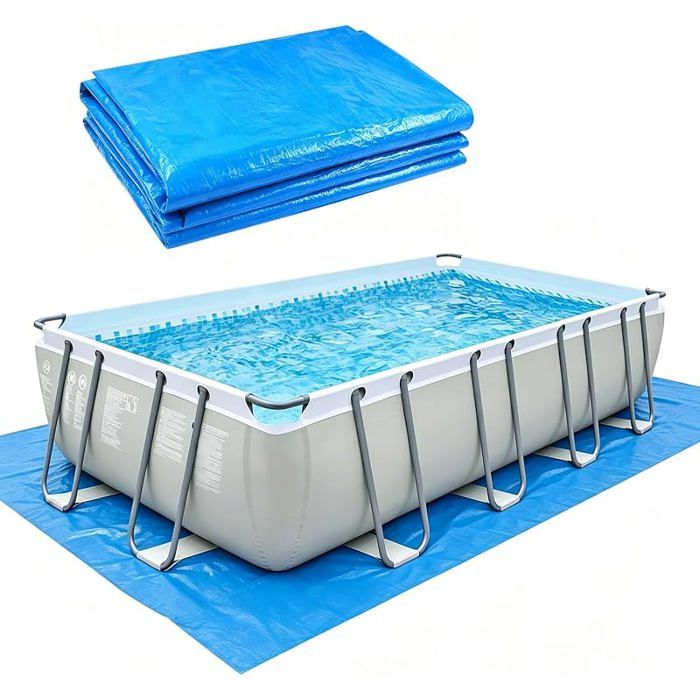 Bâche de Sol rectanguire pour Piscine 600 x 350 cm Protection de Sol de Piscine pour Cadre de Piscine Gonfble 600*350