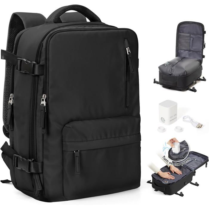 Sac À Dos Sous Vide De Voyage Avec Pompe Ca E Avion Bagage Ca E À Main Para Easyjet 45X36X20 Avec Compression Pour Homme Et[SA101]
