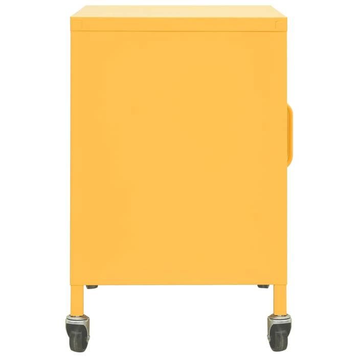 Jaune Cabinet rangement Armoire de rangement 1 PC Jaune moutarde 60x35x56 cm Acier N3434