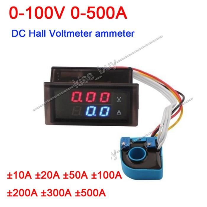 Voltmètre Ampèremètre avec shunt DC 0-100V 50A