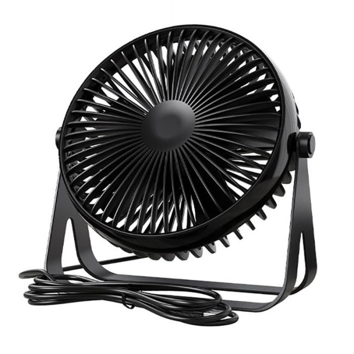Ventilateur de Bureau Pliable Noir avec Base de Rangement et Charge USB